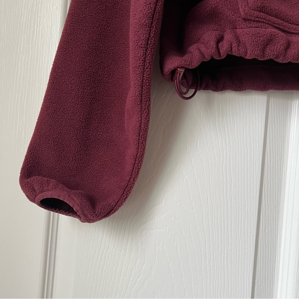 Aritzia TNA Burgundy Plum Quarter-Zip Fleece Pullover Size 2XS - Picture 7 of 14